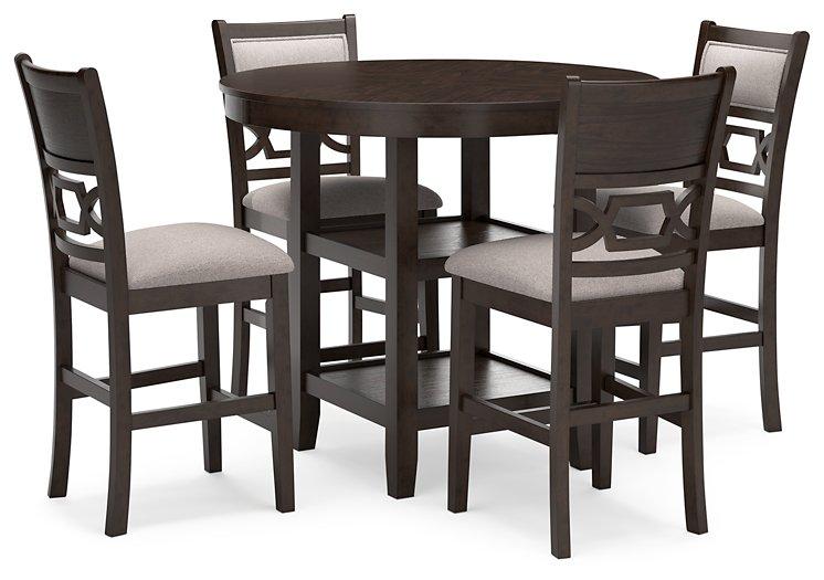 Table de salle à manger Langwest à hauteur de comptoir et 4 tabourets de bar (ensemble de 5)