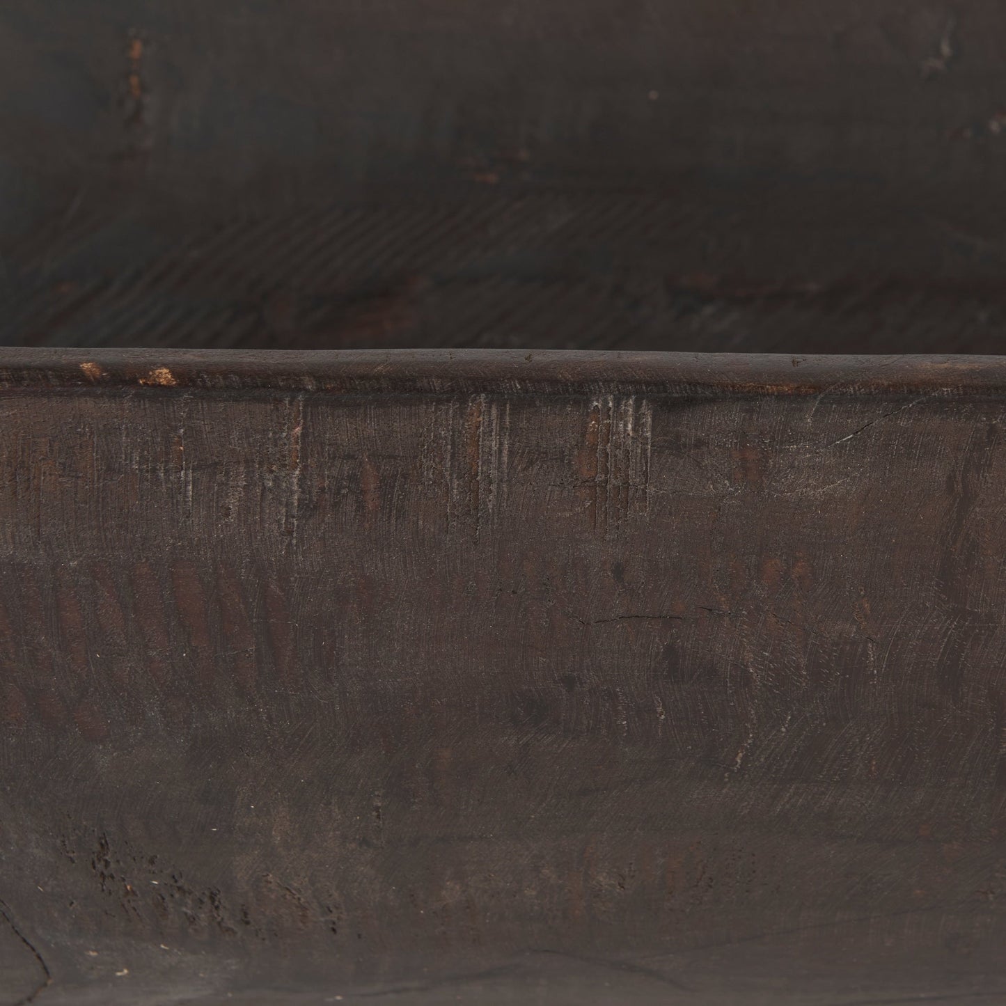 Bol rectangulaire extra large en bois recyclé noir-brun Athena - 26,0L x 10,0l x 7,0H