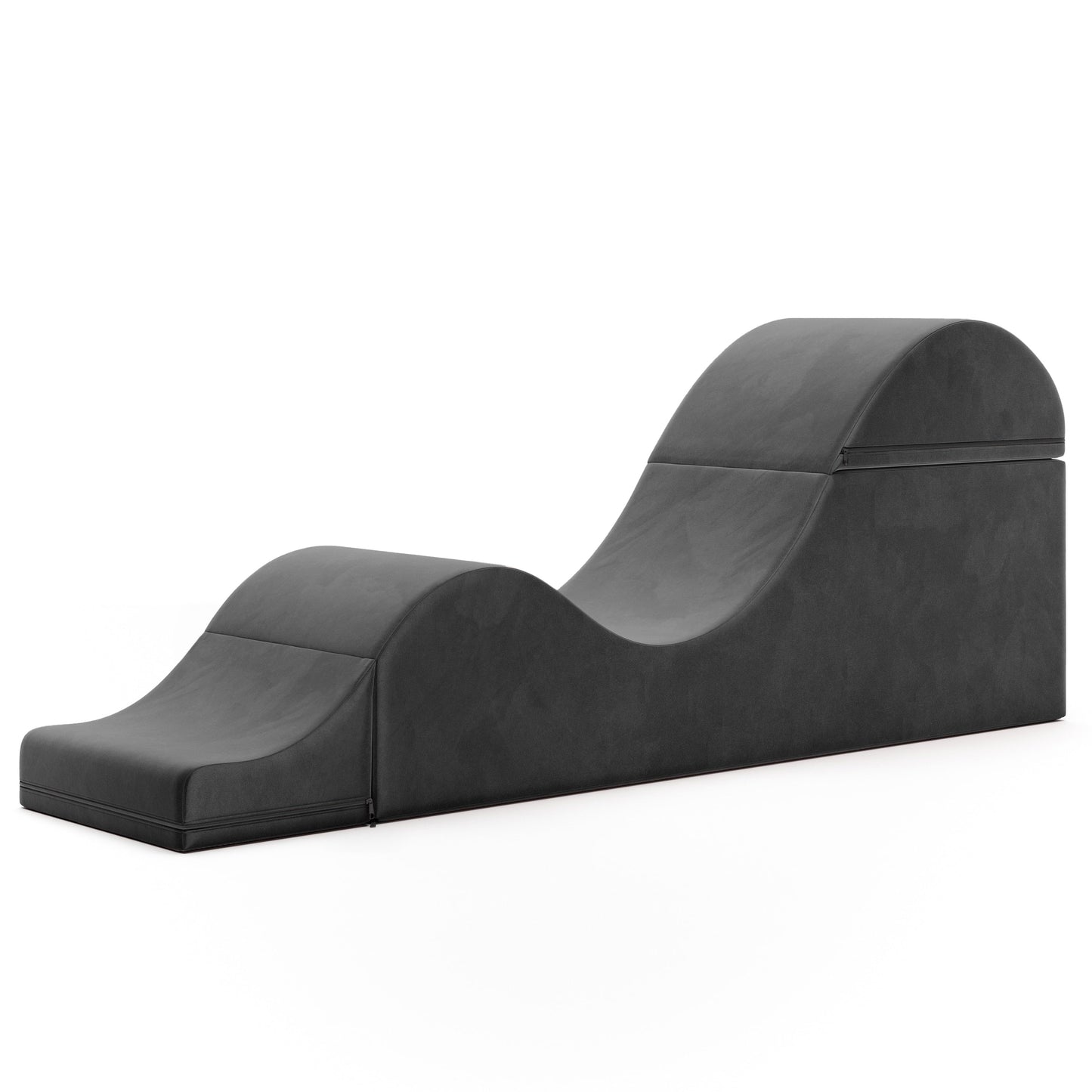 Chaise longue convertible Avana Kami / Yoga et massage - Pouf 2-en-1 avec chaise de salon de yoga escamotable, microvelours - N/A