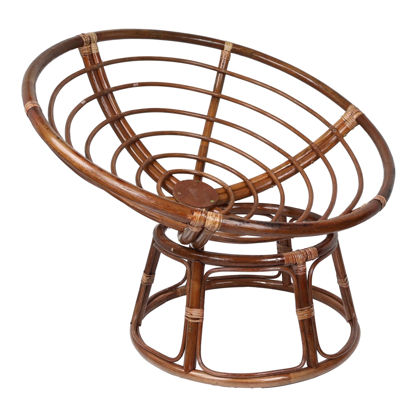 Fauteuil Papasan en rotin Bali de 107 cm avec coussin en toile twill