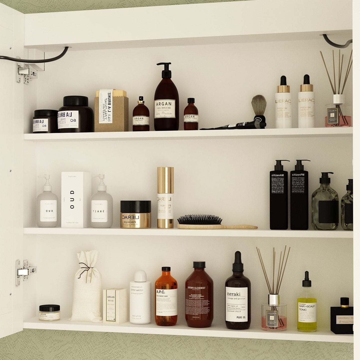 Armoire à pharmacie de salle de bain avec miroir LED anti-buée 6000K, armoire murale blanche