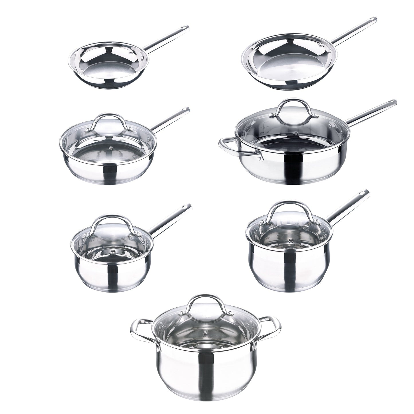 Service de vaisselle en acier inoxydable de 12 pièces, compatible avec le lave-vaisselle et la cuisson à induction, de Bergner.