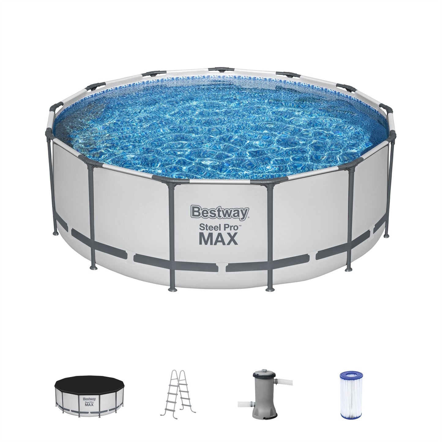 Piscine hors sol Bestway Steel Pro MAX ronde avec pompe et couverture