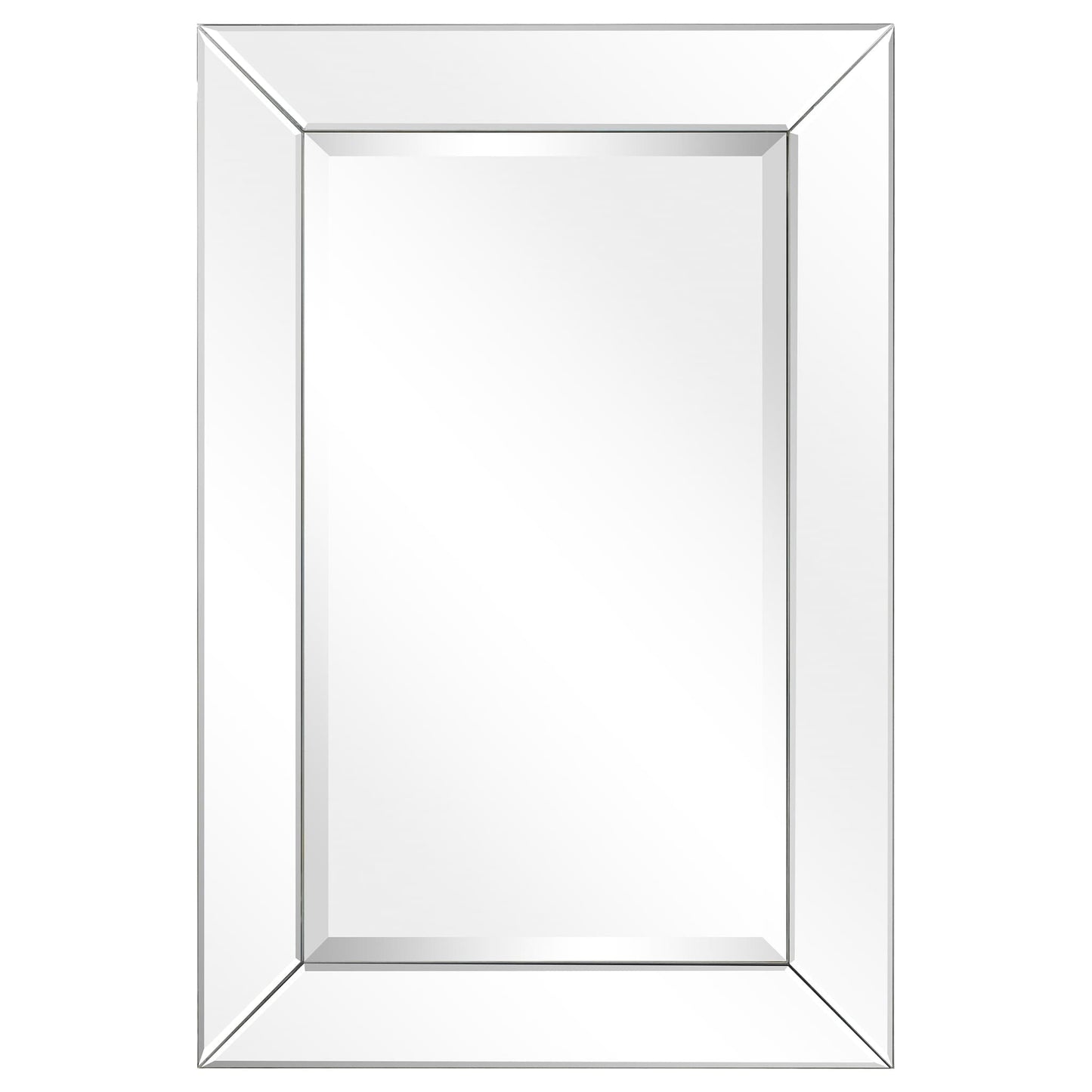 Miroir rectangulaire biseauté transparent haute définition à fixer au mur pour salle de bain, meuble-lavabo, chambre à coucher, 3 tailles