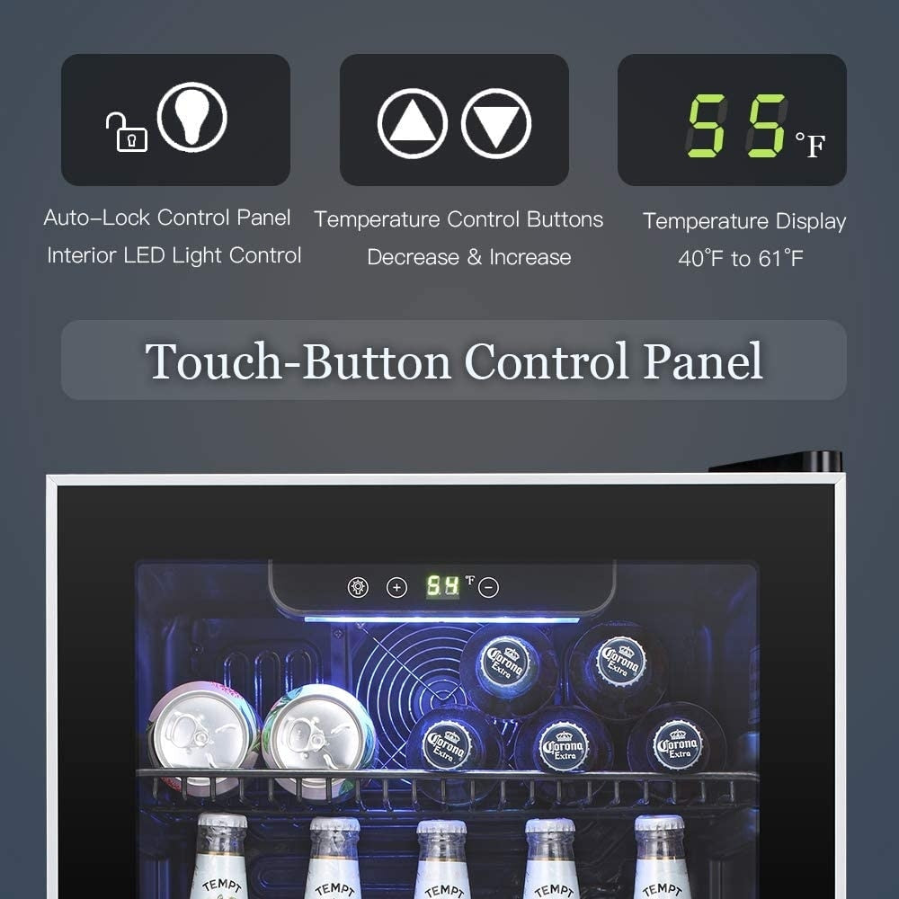 Réfrigérateur à boissons - Mini réfrigérateur à porte vitrée de 120 canettes