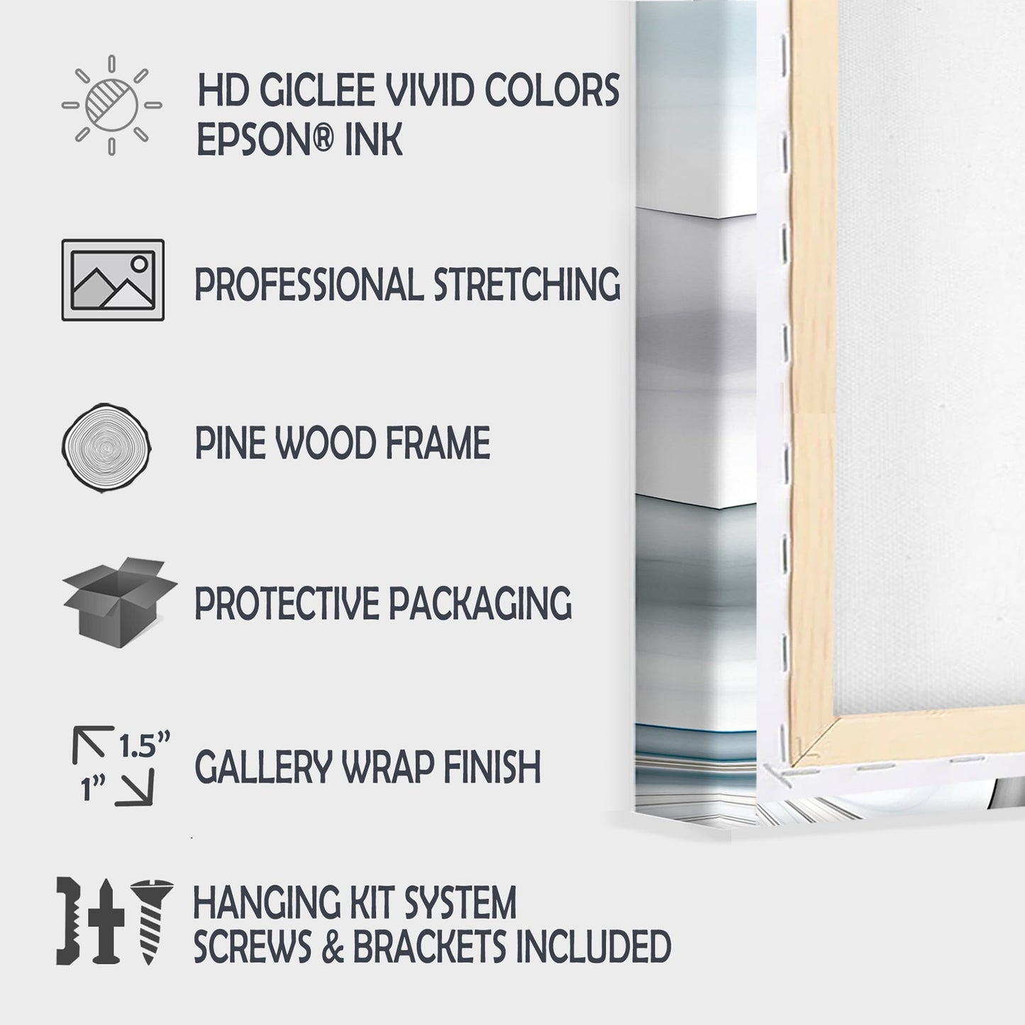 Cœur de plage bleu avec coucher de soleil lointain - Tableau sur toile représentant un bord de mer