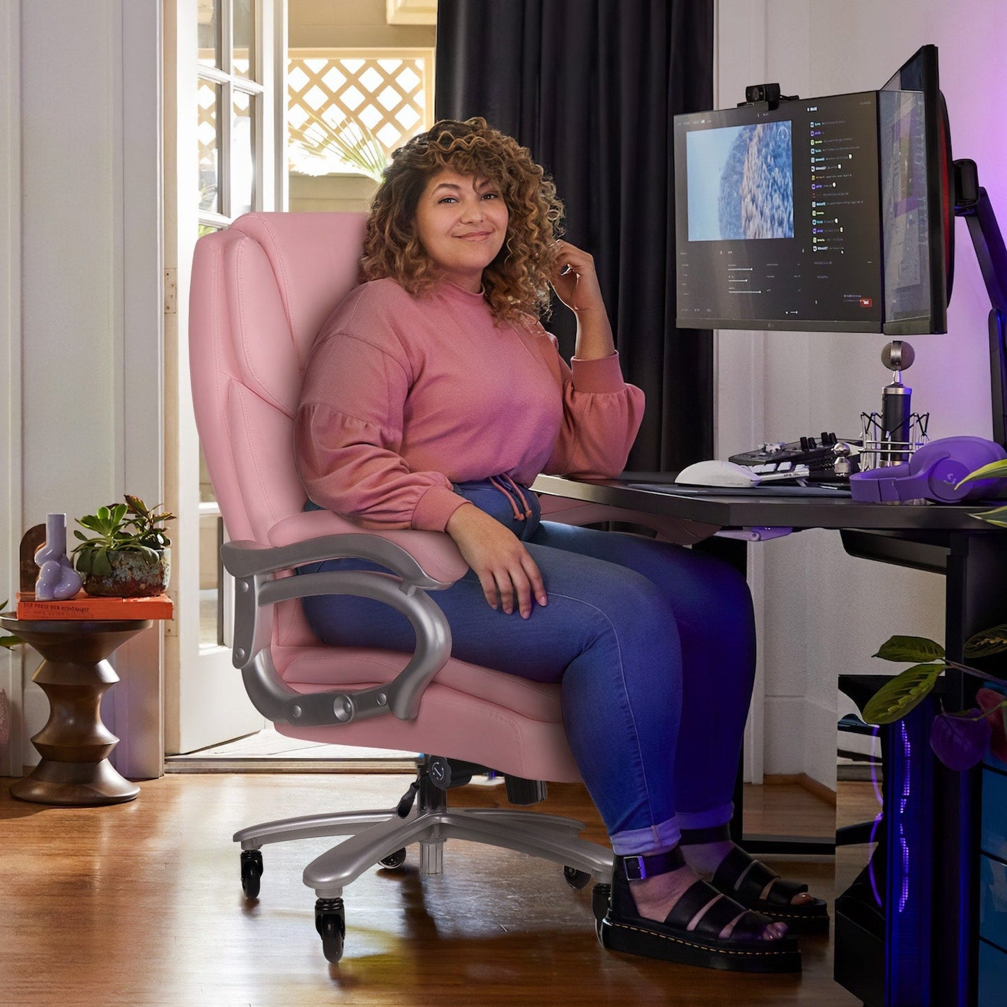 Chaise de bureau executive Bossin pour personnes de grande taille et fortes corpulent, support lombaire réglable, 500 lbs, chaise ergonomique à dossier haut en cuir PU pour ordinateur.