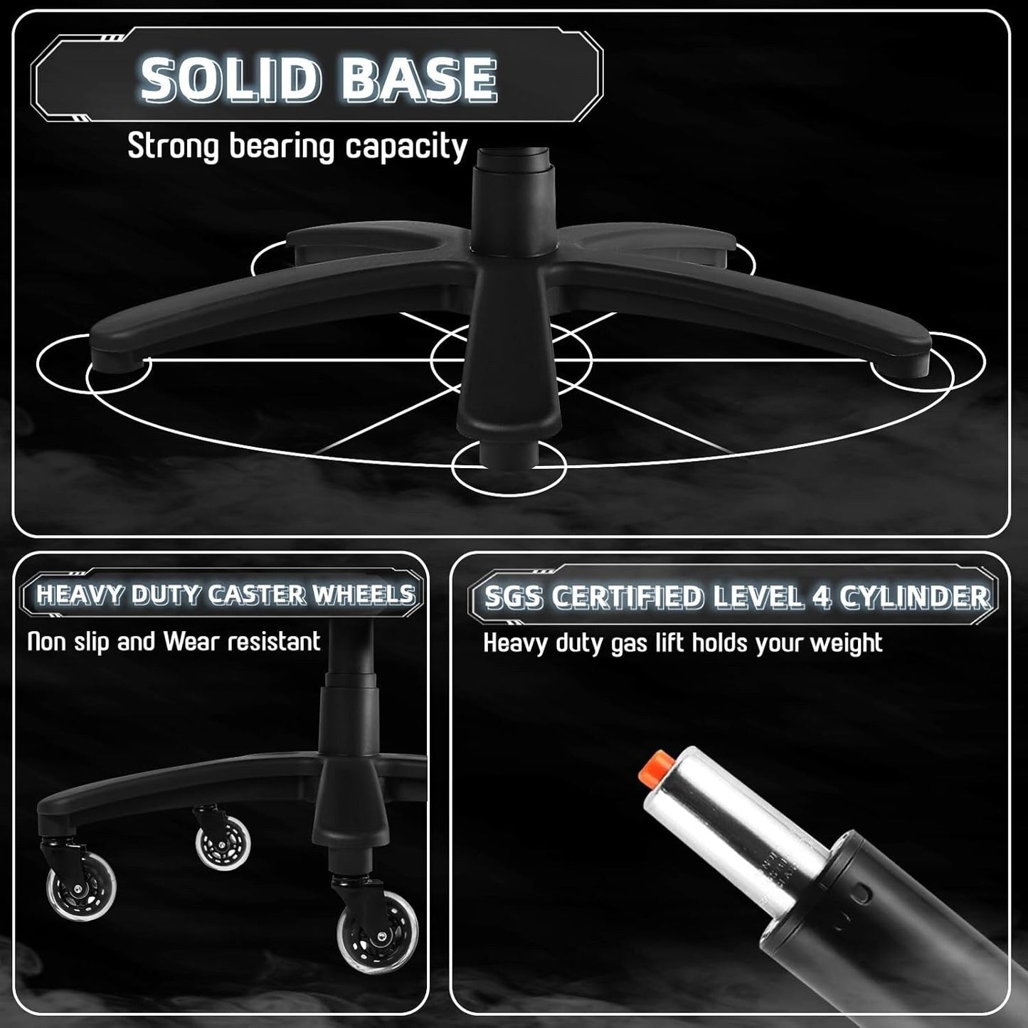 Chaise de bureau executive Bossin pour personnes de grande taille et fortes corpulent, support lombaire réglable, 500 lbs, chaise ergonomique à dossier haut en cuir PU pour ordinateur.