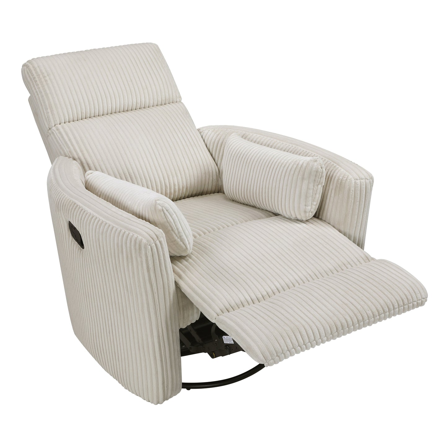 Fauteuil inclinable manuel pivotant et basculant en velours côtelé Braidy