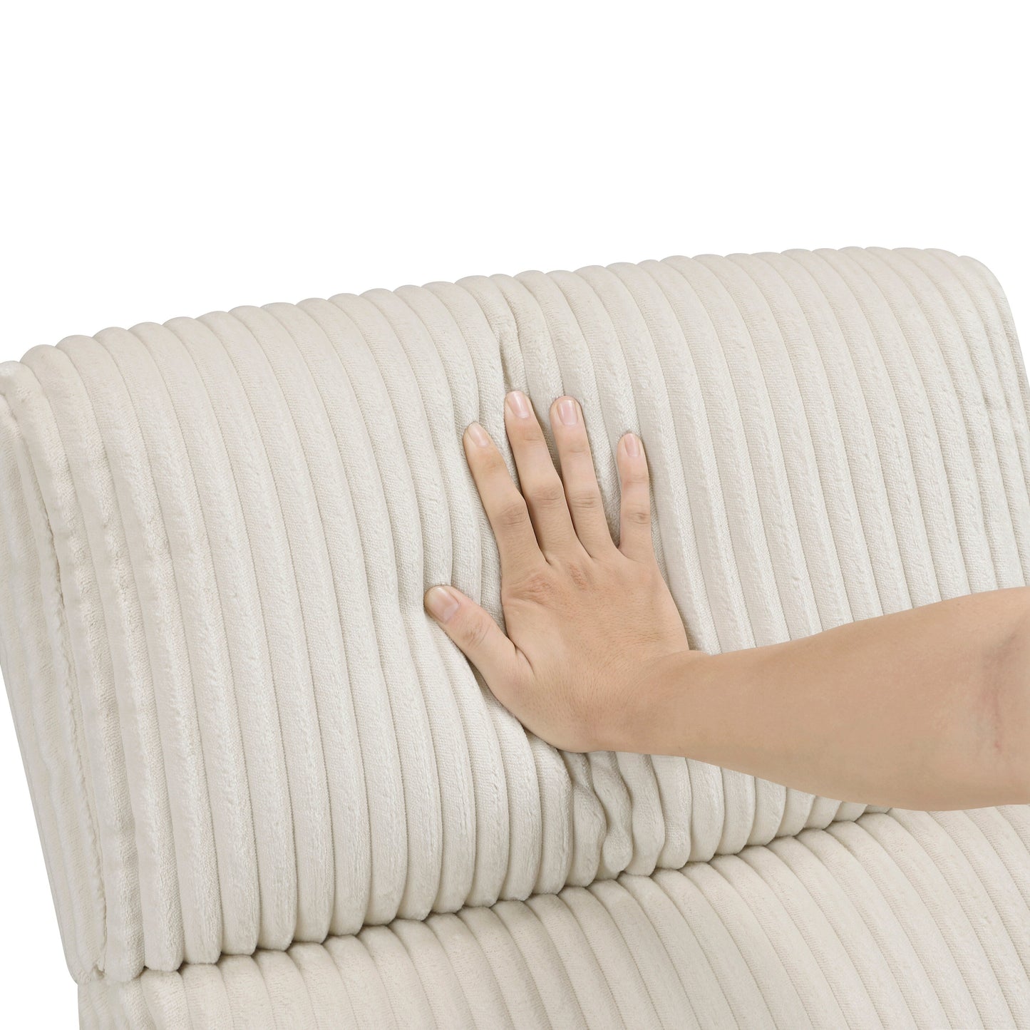 Fauteuil inclinable manuel pivotant et basculant en velours côtelé Braidy