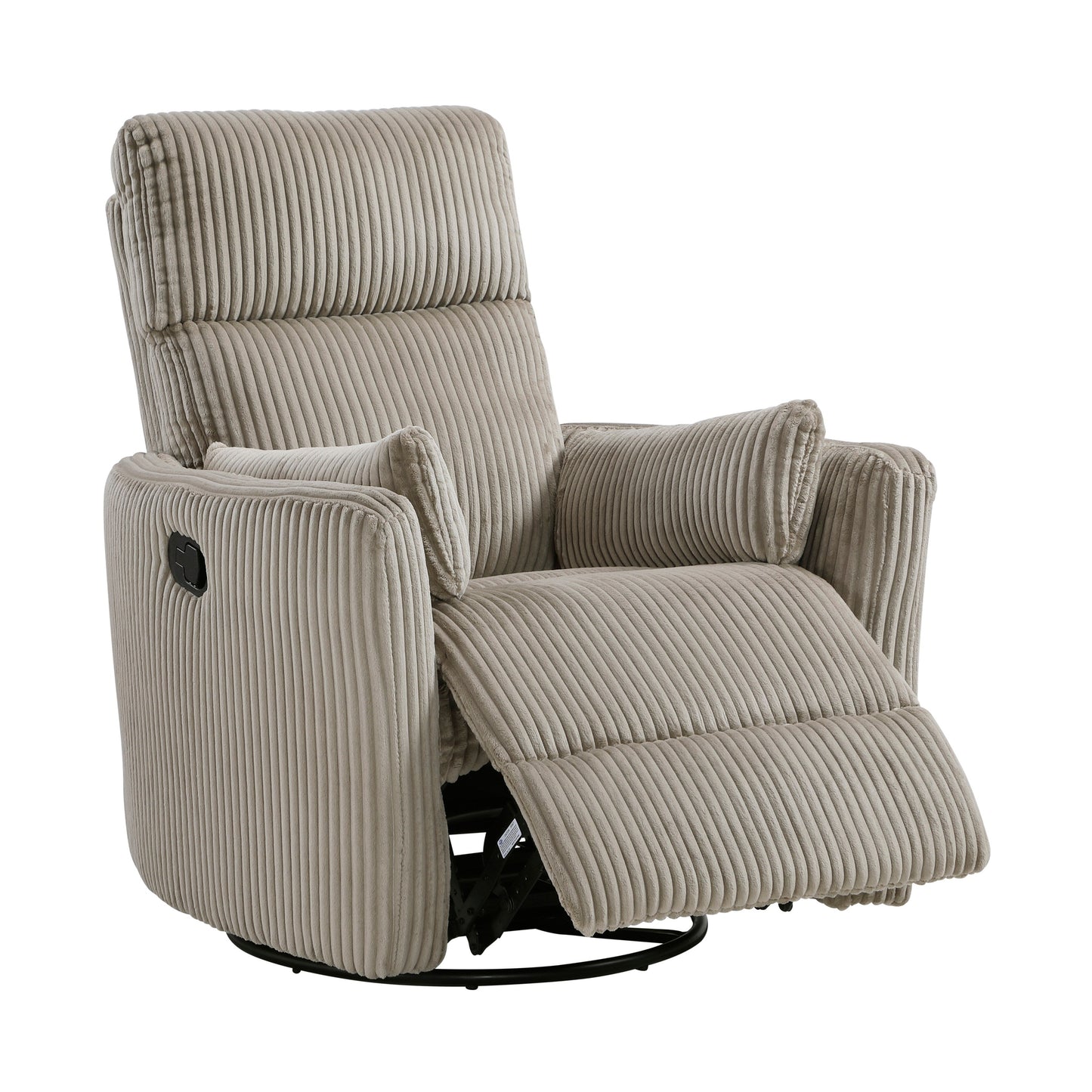 Fauteuil inclinable manuel pivotant et basculant en velours côtelé Braidy