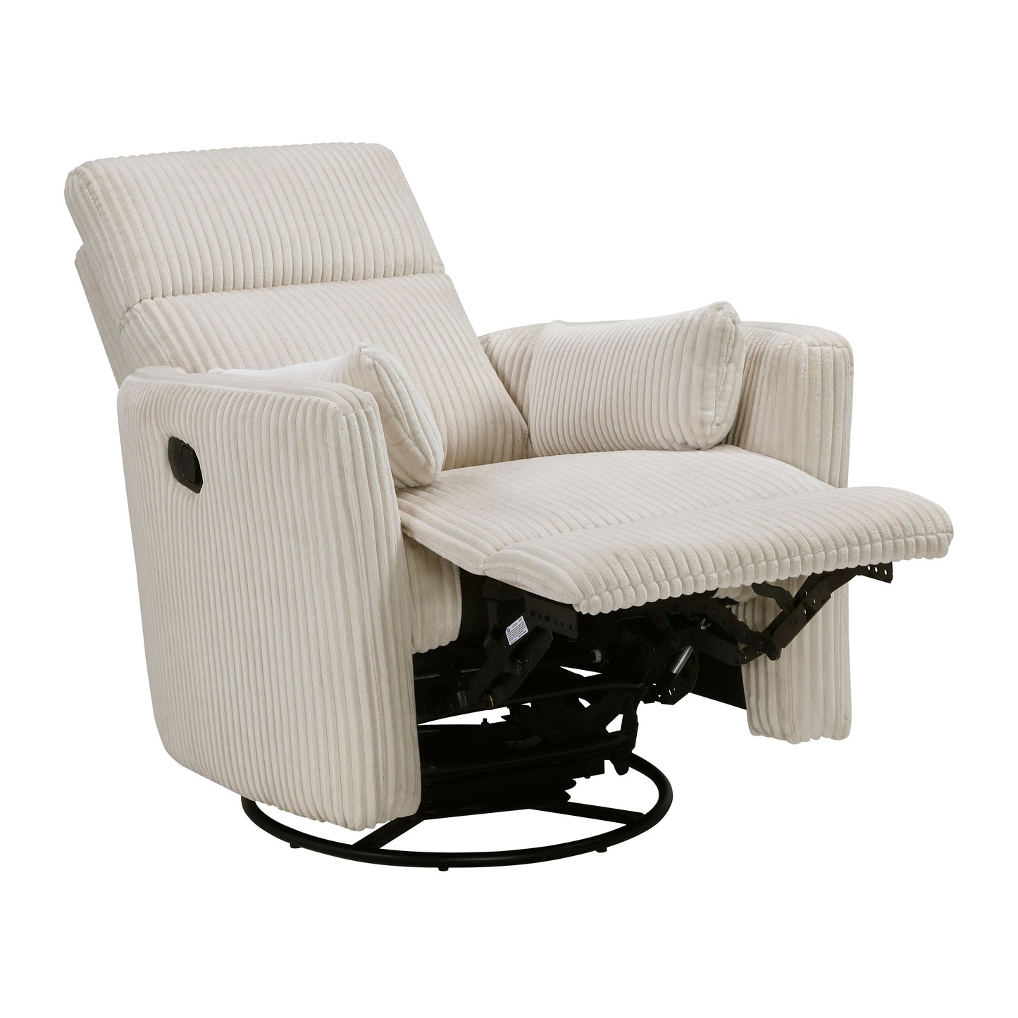 Fauteuil inclinable manuel pivotant et basculant en velours côtelé Braidy