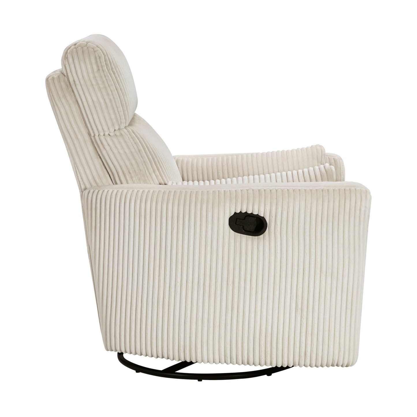 Fauteuil inclinable manuel pivotant et basculant en velours côtelé Braidy