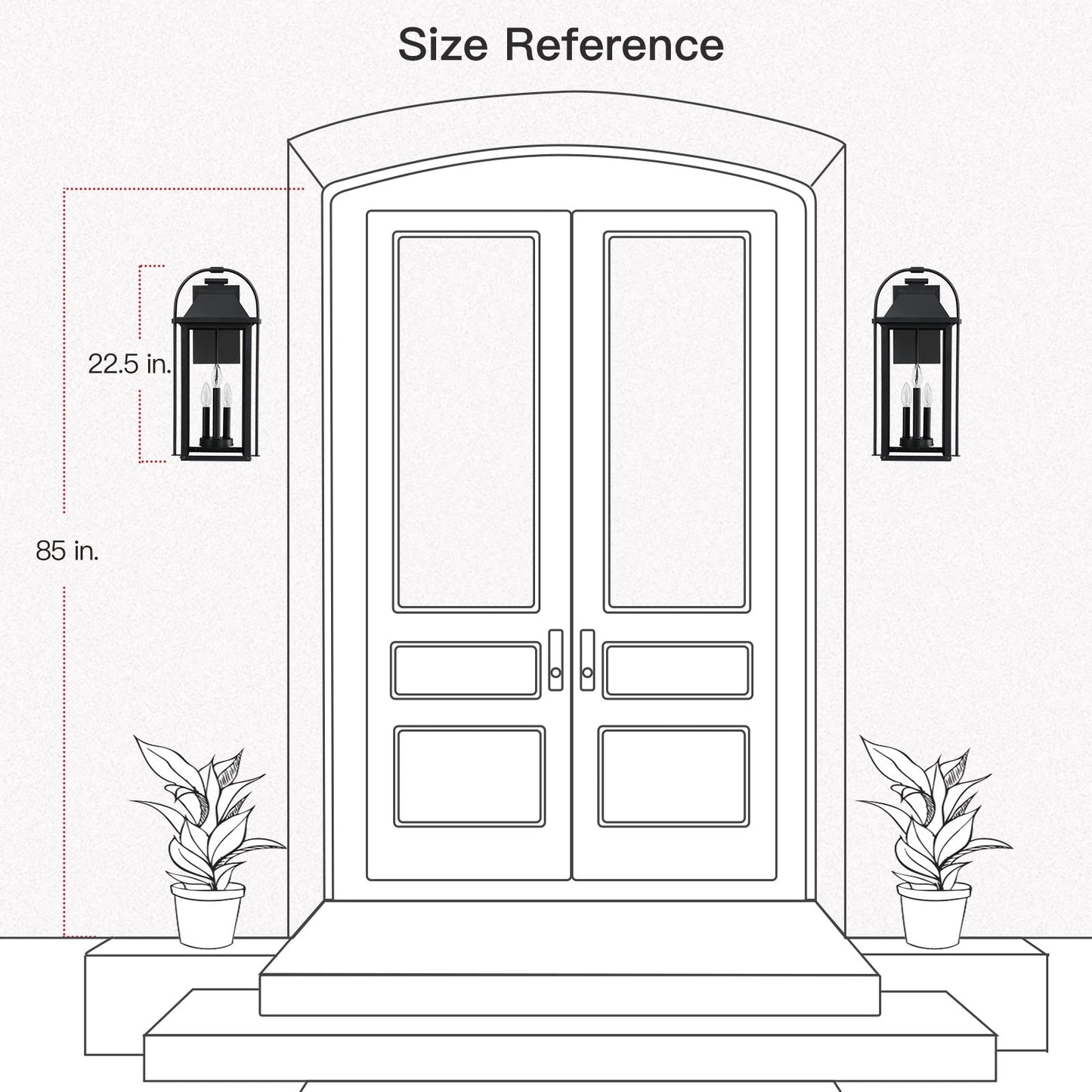 Applique murale extérieure noire Brits