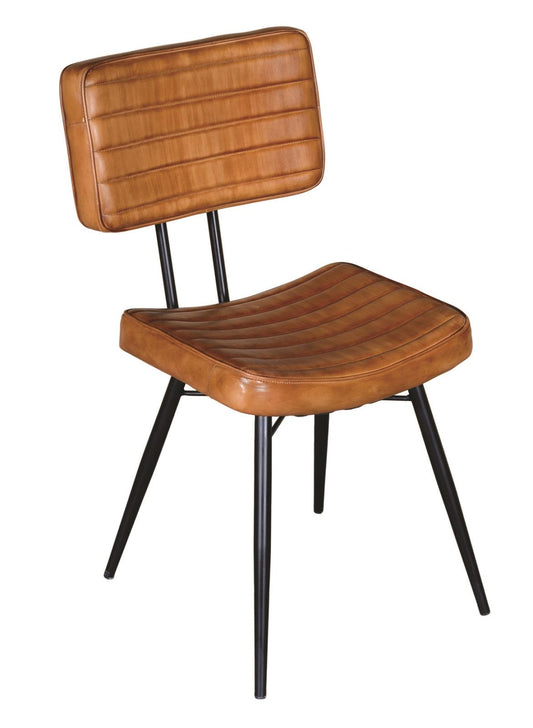 Fauteuils d'appoint rembourrés Misty, couleur camel et noir (lot de 2)