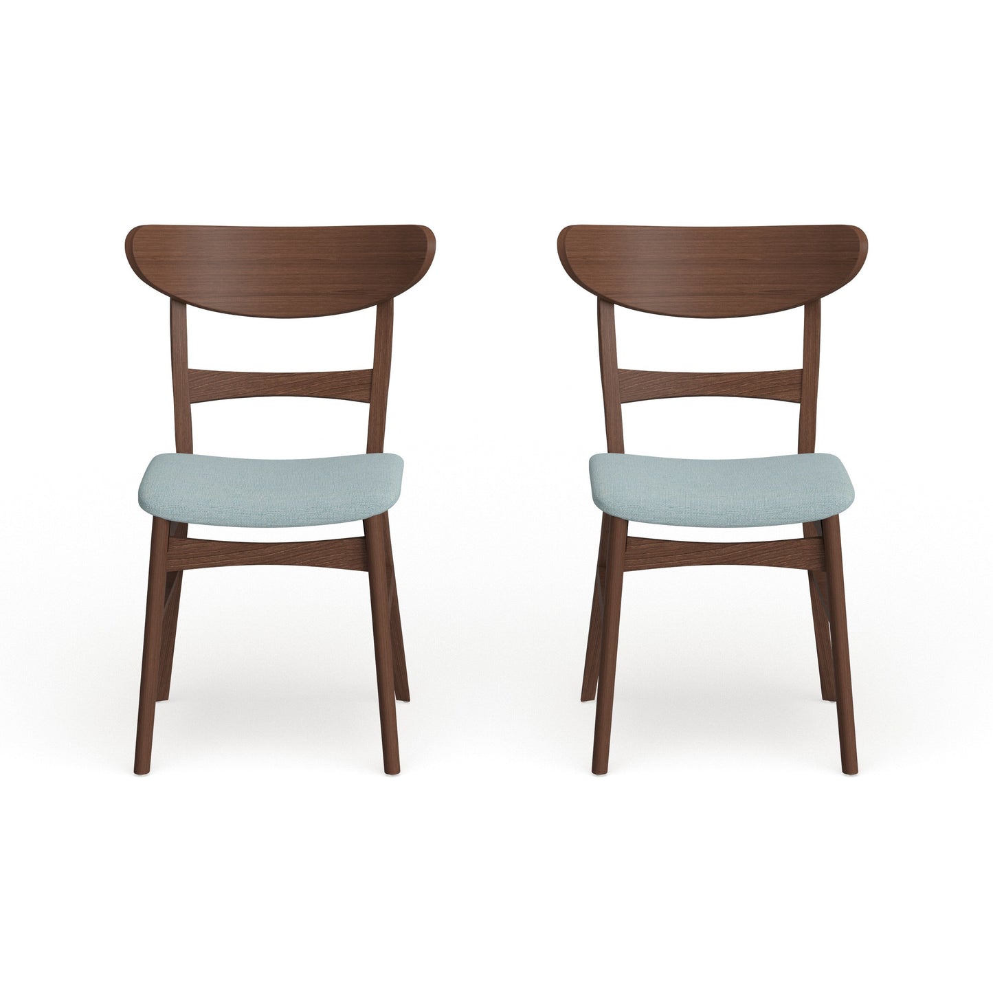 Chaise de salle à manger Abrielle en bois d'hévéa rembourrée, style moderne du milieu du siècle (lot de 2) par Christopher Knight Home