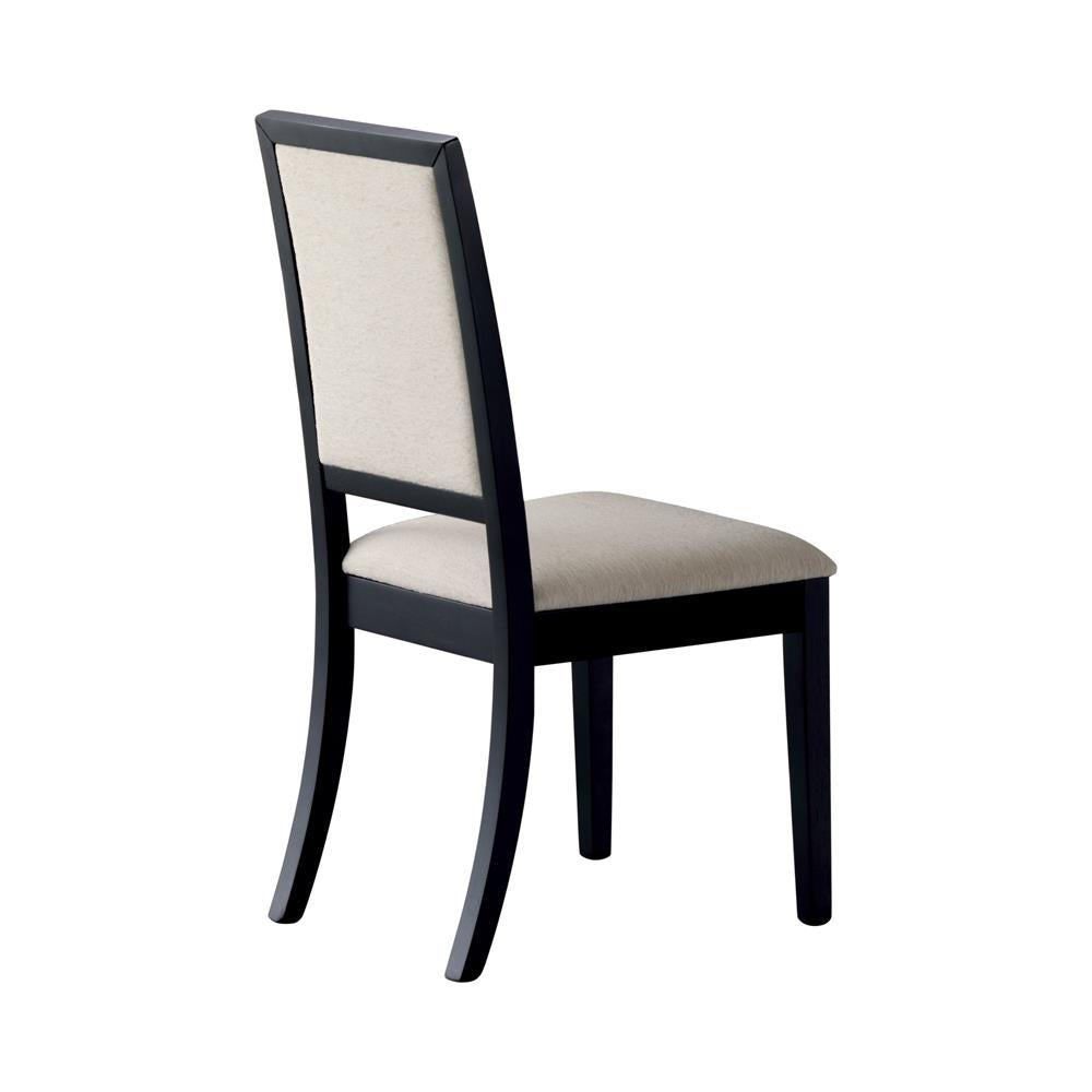 Louise Chaises de salle à manger rembourrées noires et crème (lot de 2)