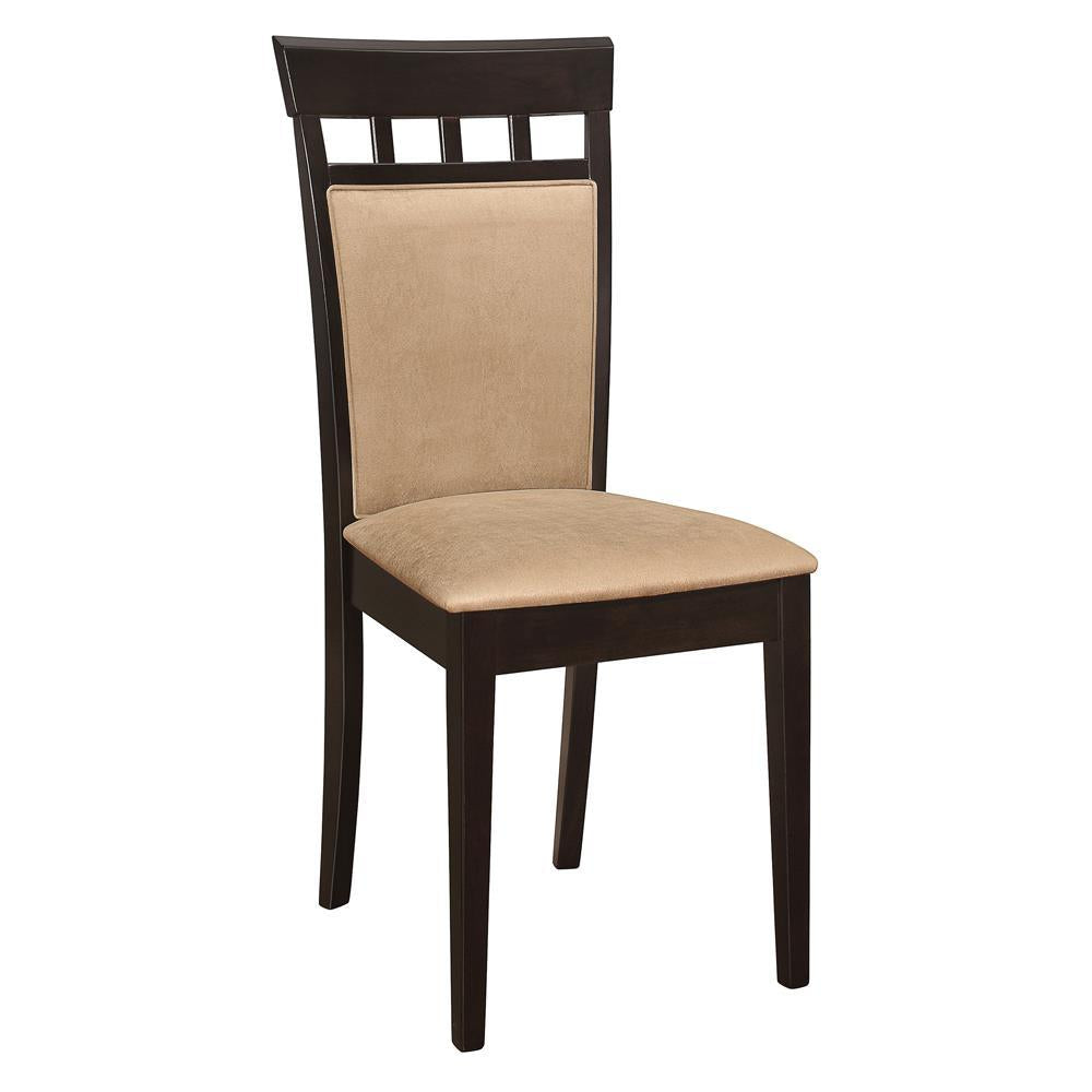 Chaises de salle à manger rembourrées Gabriel, couleur cappuccino et beige (lot de 2)