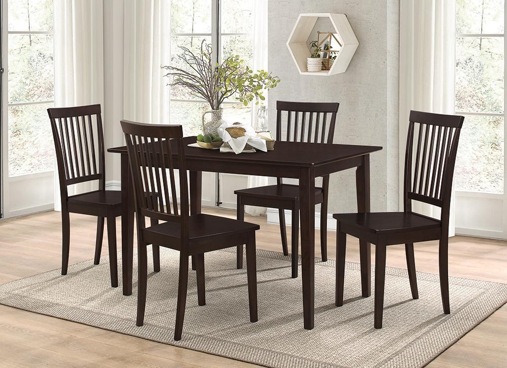 Ensemble de table à manger rectangulaire 5 pièces Gomez, couleur cappuccino