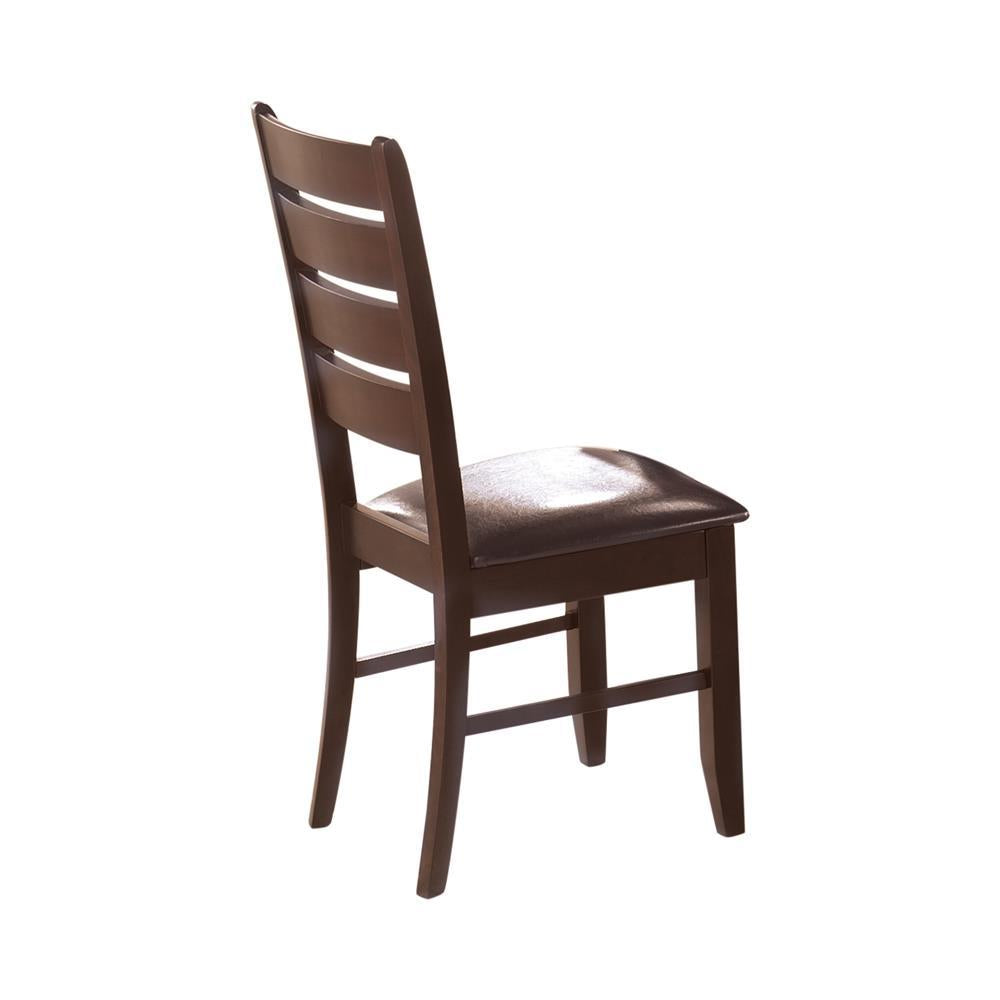 Chaises de bar Dalila avec dossier en forme d'échelle, couleur cappuccino et noir (lot de 2)