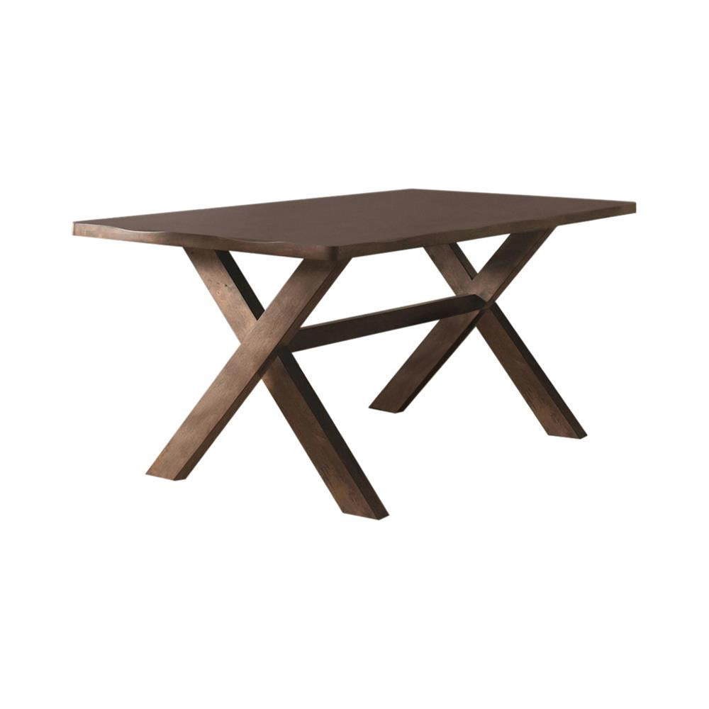 Table de salle à manger Alston en forme de X, couleur Noix de Muscade