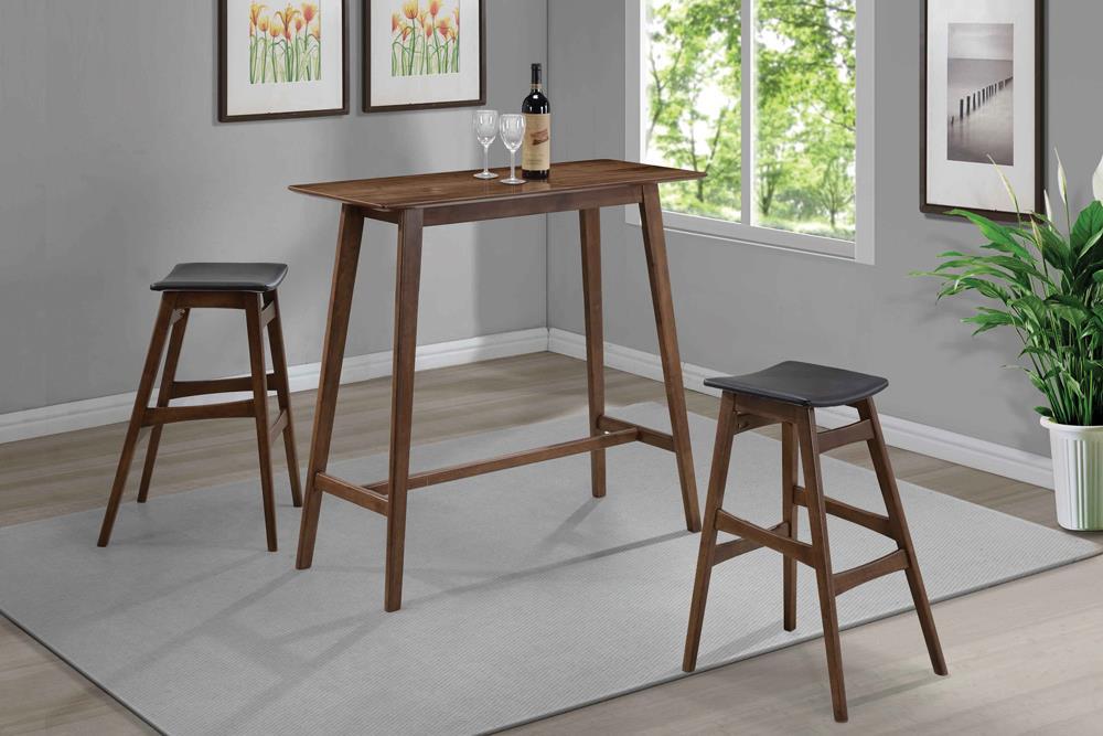 Table de bar rectangulaire Finnick en noyer