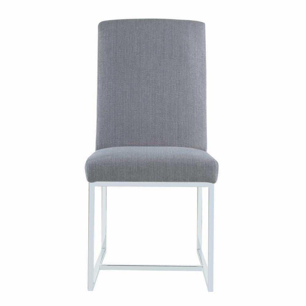 Fauteuils d'appoint rembourrés Mackinnon, gris et chrome (lot de 2)