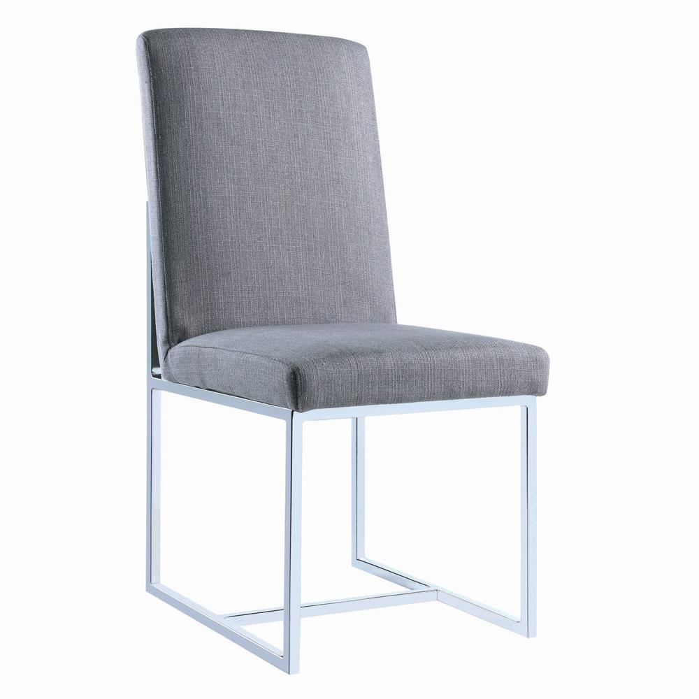 Fauteuils d'appoint rembourrés Mackinnon, gris et chrome (lot de 2)
