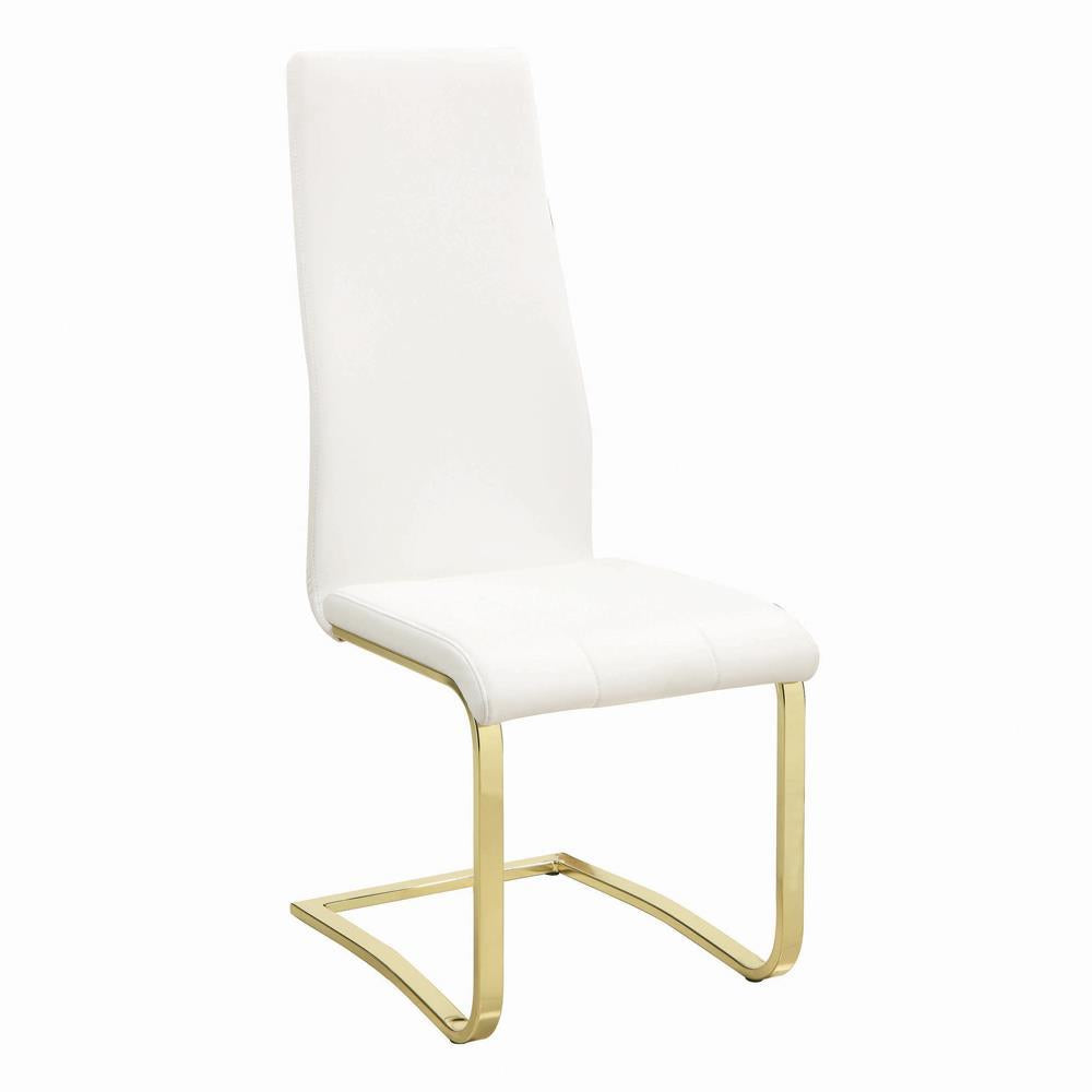 Chaises d'appoint Montclair, blanc et laiton rustique (lot de 4)