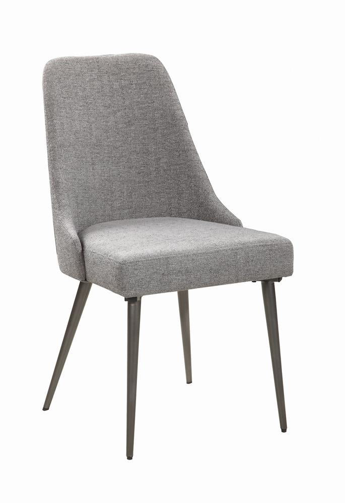 Chaises de salle à manger Alan, revêtement en tissu, gris (lot de 2)