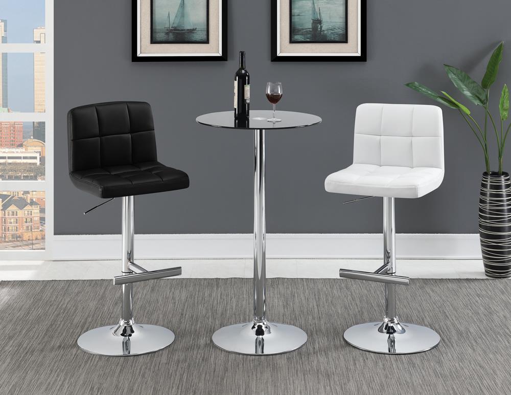 Tabourets de bar réglables Lenny, chromés et blancs (lot de 2)