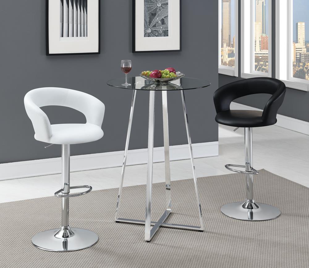 Tabouret de bar réglable en hauteur Barraza 29, noir et chrome