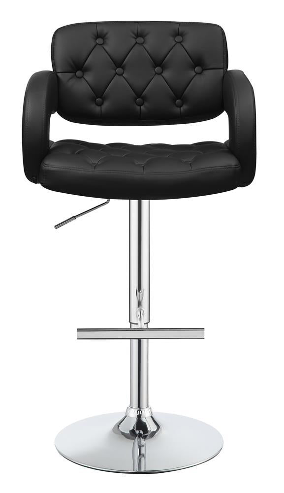 Tabouret de bar réglable Brandi, noir et chrome