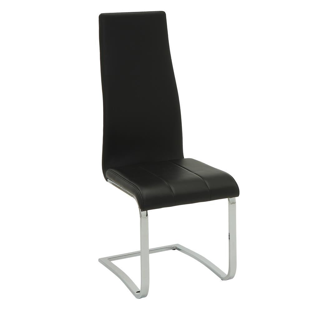 Chaises de salle à manger Montclair à dossier haut, noir et chrome (lot de 4)
