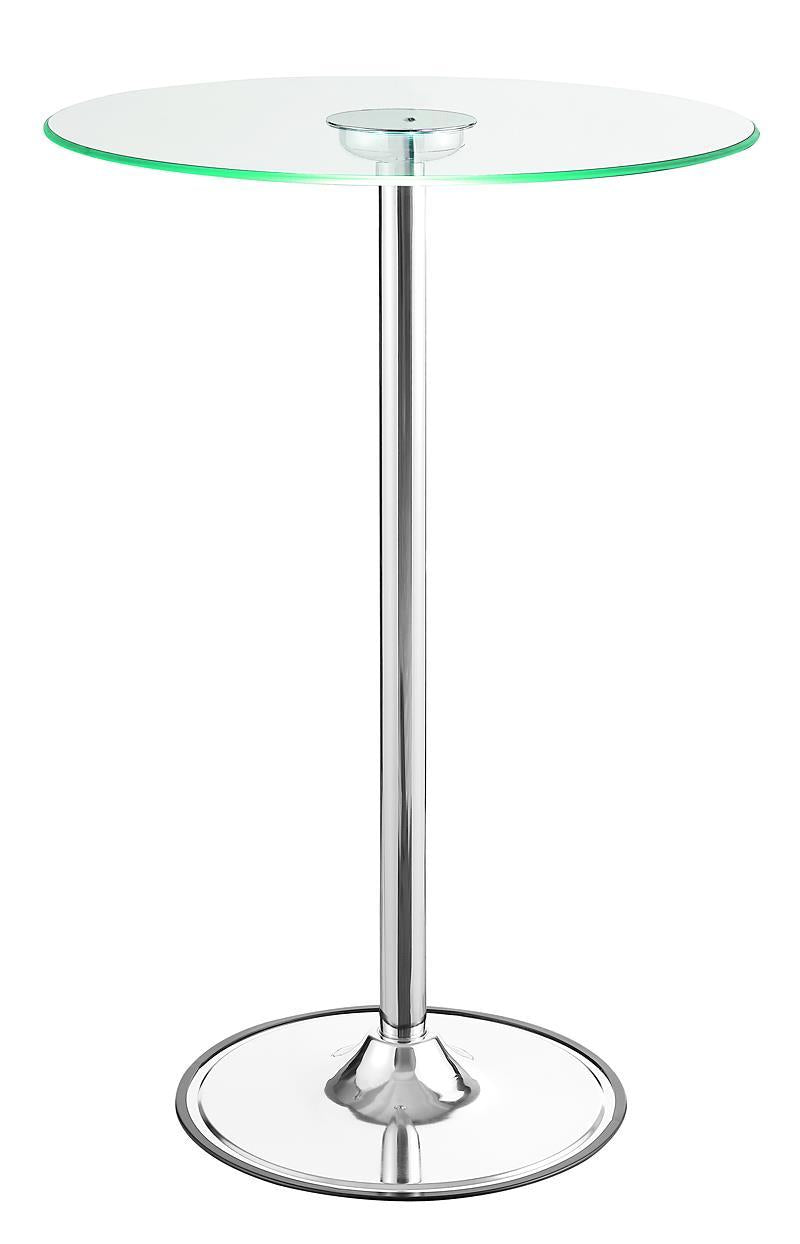 Table de bar Thea LED, chromée et transparente
