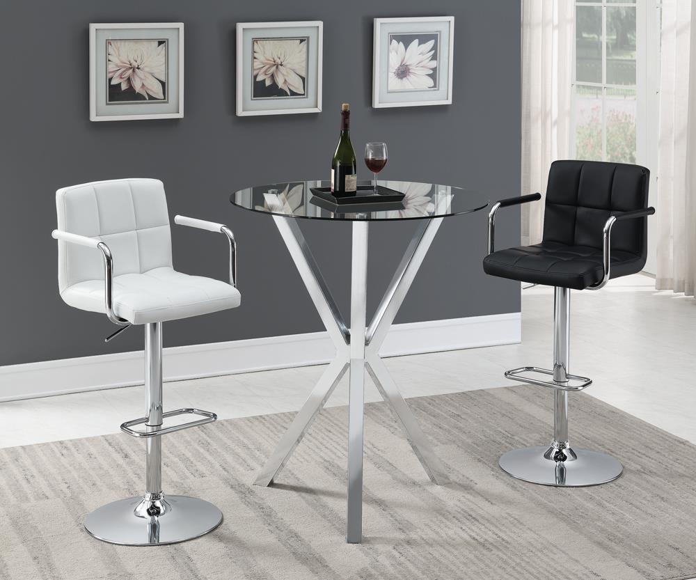 Tabouret de bar Palomar à hauteur réglable, blanc et chrome
