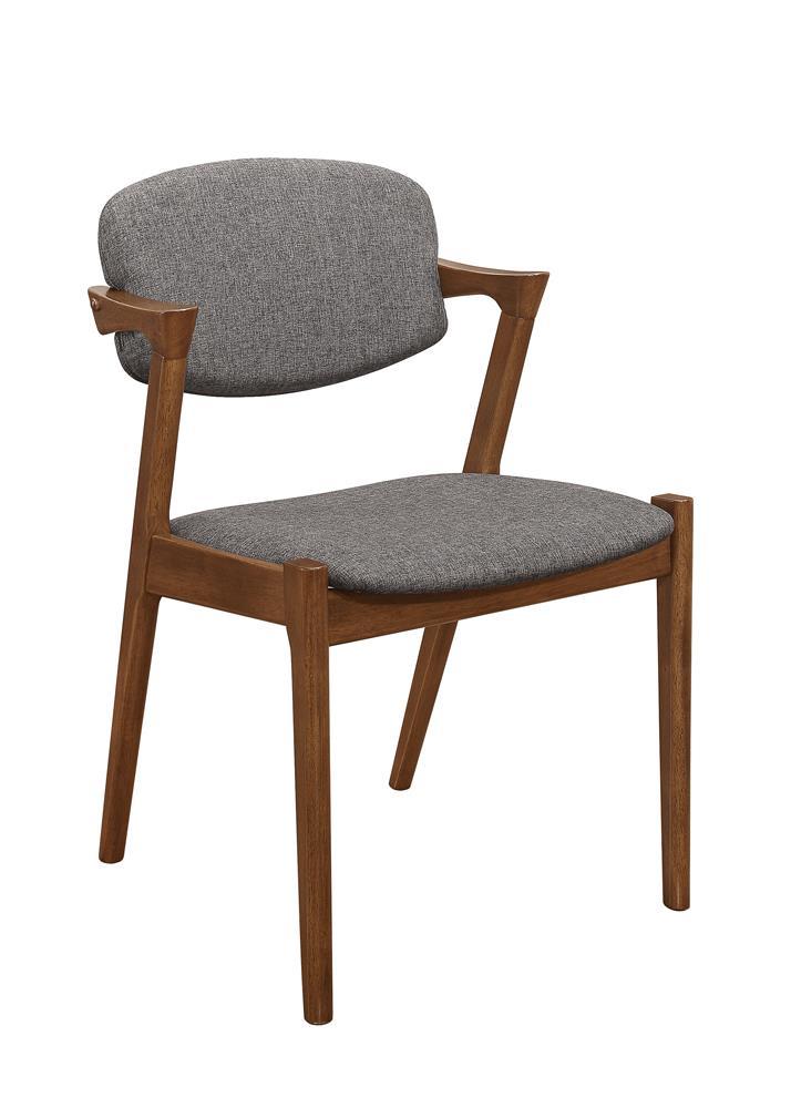 Chaises de salle à manger Malone, gris et noyer foncé (lot de 2)
