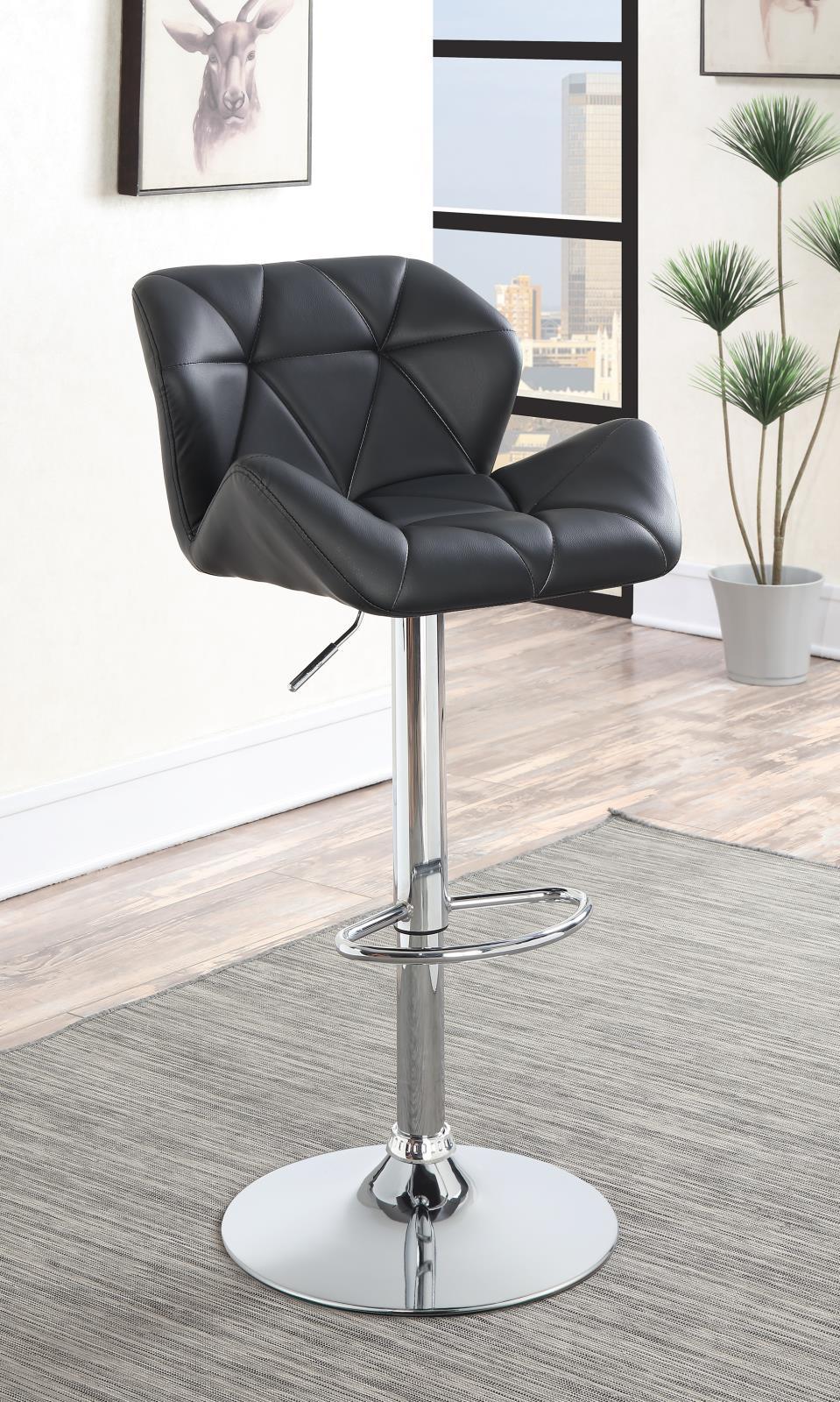 Tabourets de bar réglables Berrington, chromés et noirs (lot de 2)