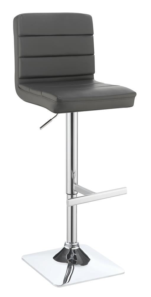 Tabourets de bar réglables et rembourrés Bianca, gris et chrome (lot de 2)