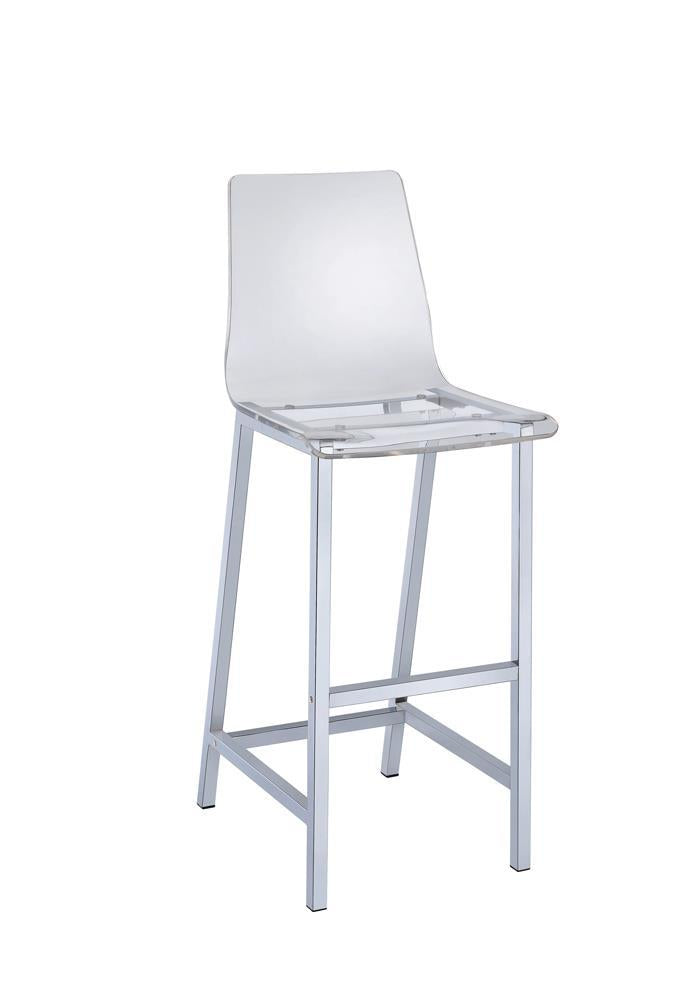 Tabourets de bar Juelia en chrome et acrylique transparent (lot de 2)