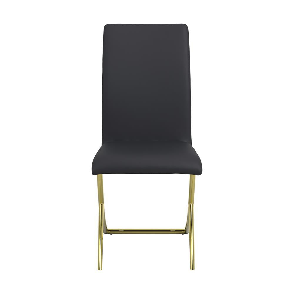 Carmelia Fauteuils d'appoint rembourrés, noir (lot de 4)