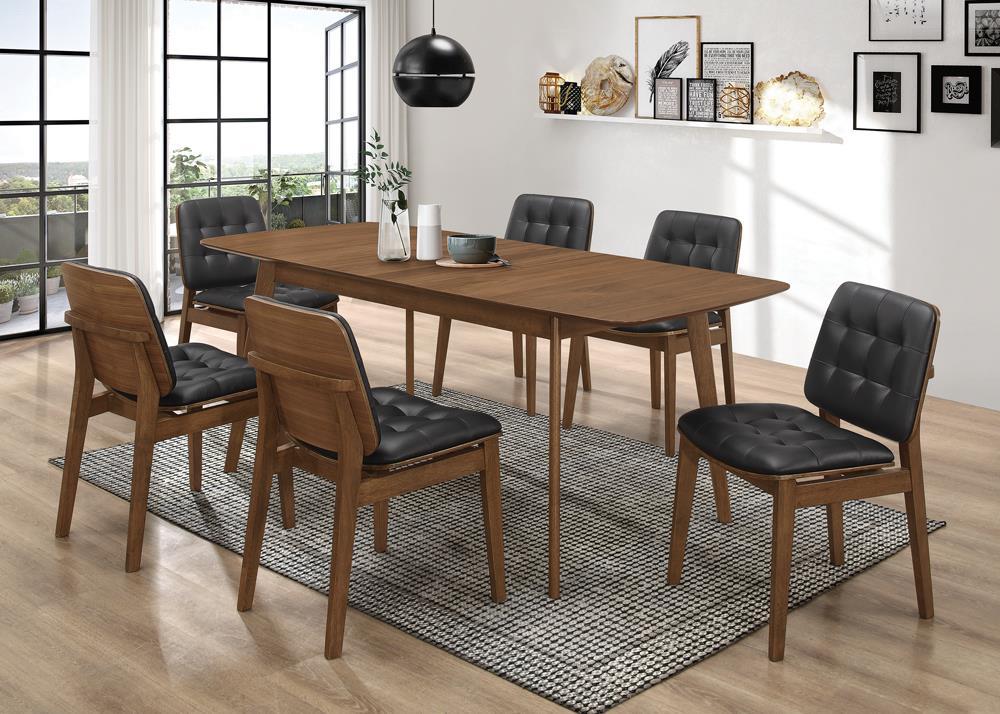 Chaises de bar avec dossier capitonné Redbridge, en noyer naturel et noir (lot de 2)