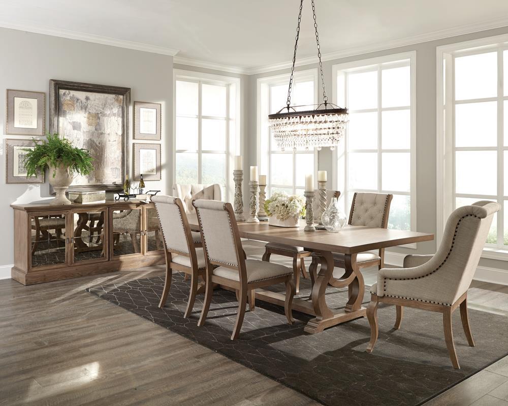 Fauteuils à accoudoirs capitonnés Brockway, crème et brun-beige (lot de 2)