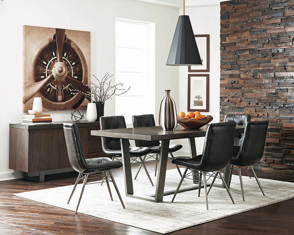 Chaises de salle à manger capitonnées Aiken, anthracite (lot de 4)