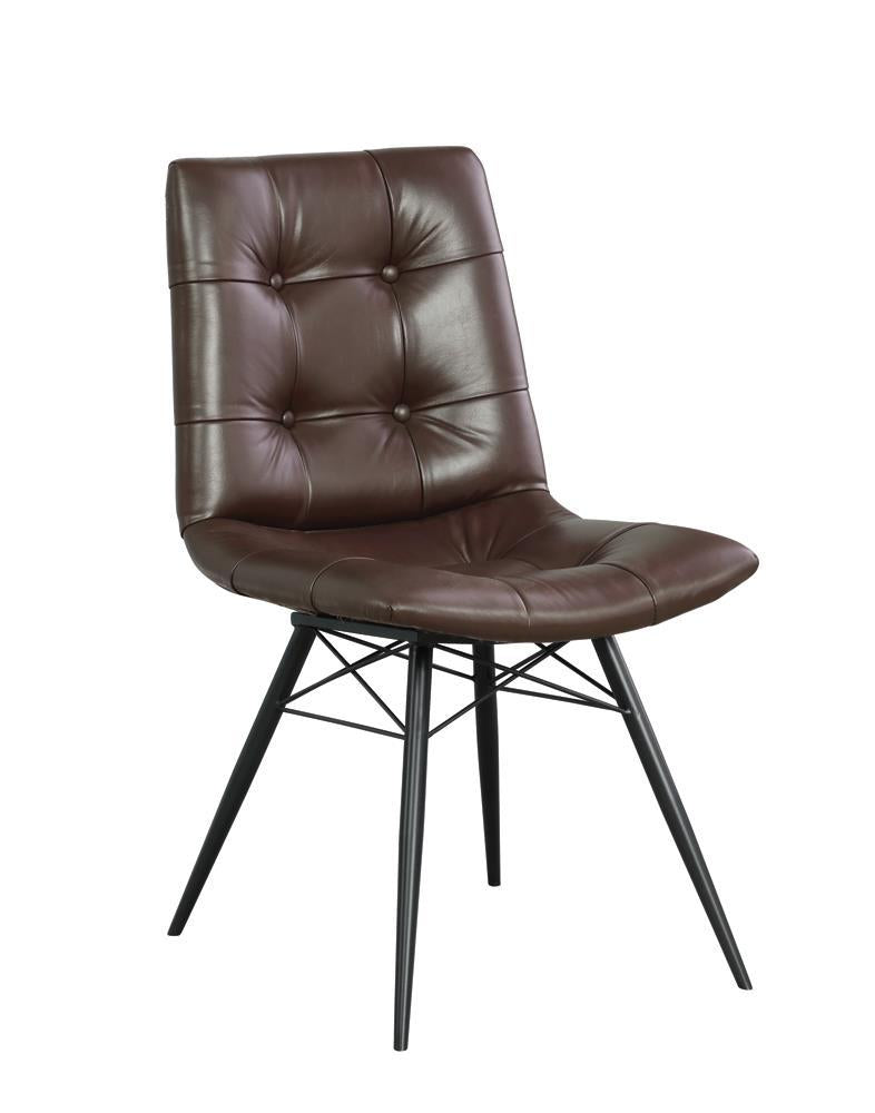 Aiken Fauteuils d'appoint capitonnés en tissu, marron (lot de 4)