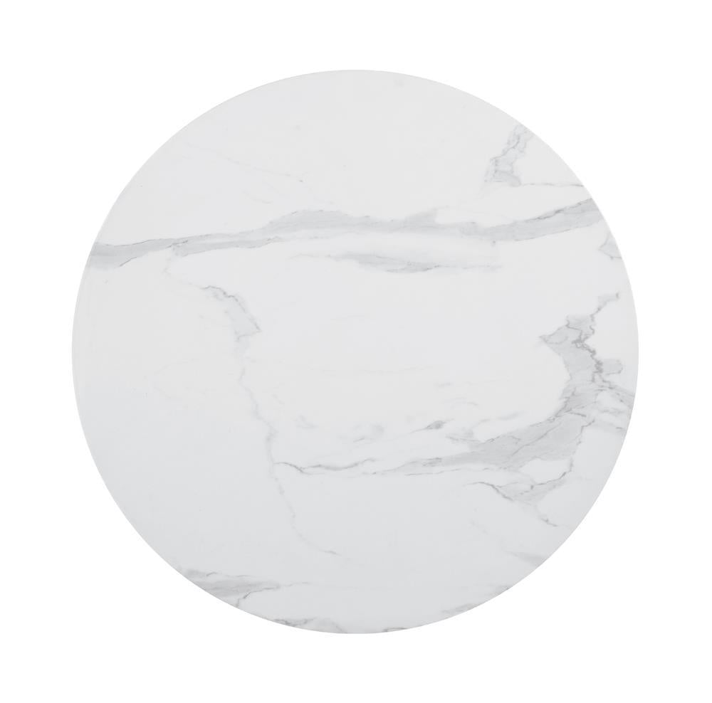 Table de salle à manger ronde sur pied Arkell de 76 cm (30 pouces) blanche