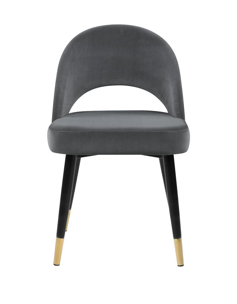 Chaises de salle à manger rembourrées avec dossier incurvé Lindsey, gris (lot de 2)