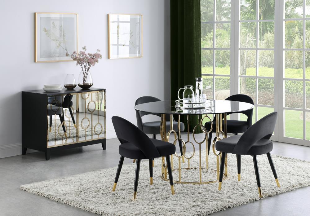 Chaises de salle à manger rembourrées avec dossier incurvé Lindsey, gris (lot de 2)