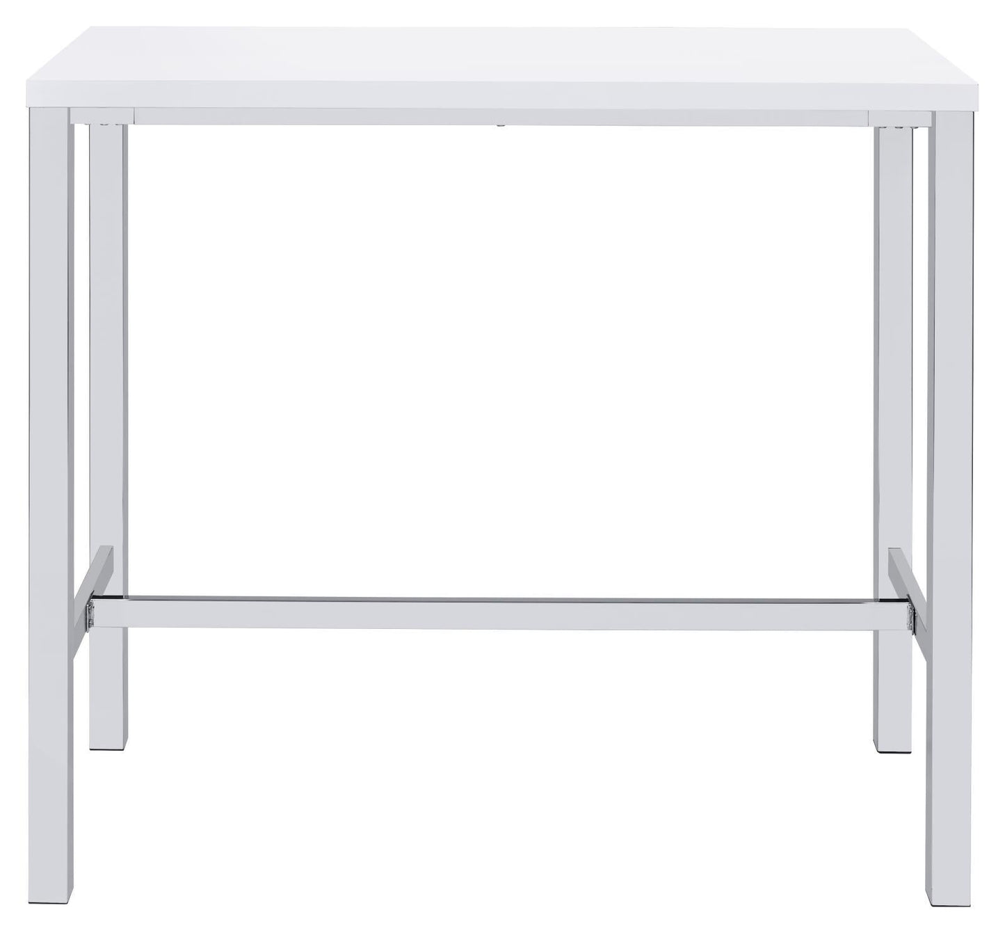 Ensemble de bar 5 pièces Natividad, blanc brillant et chrome.