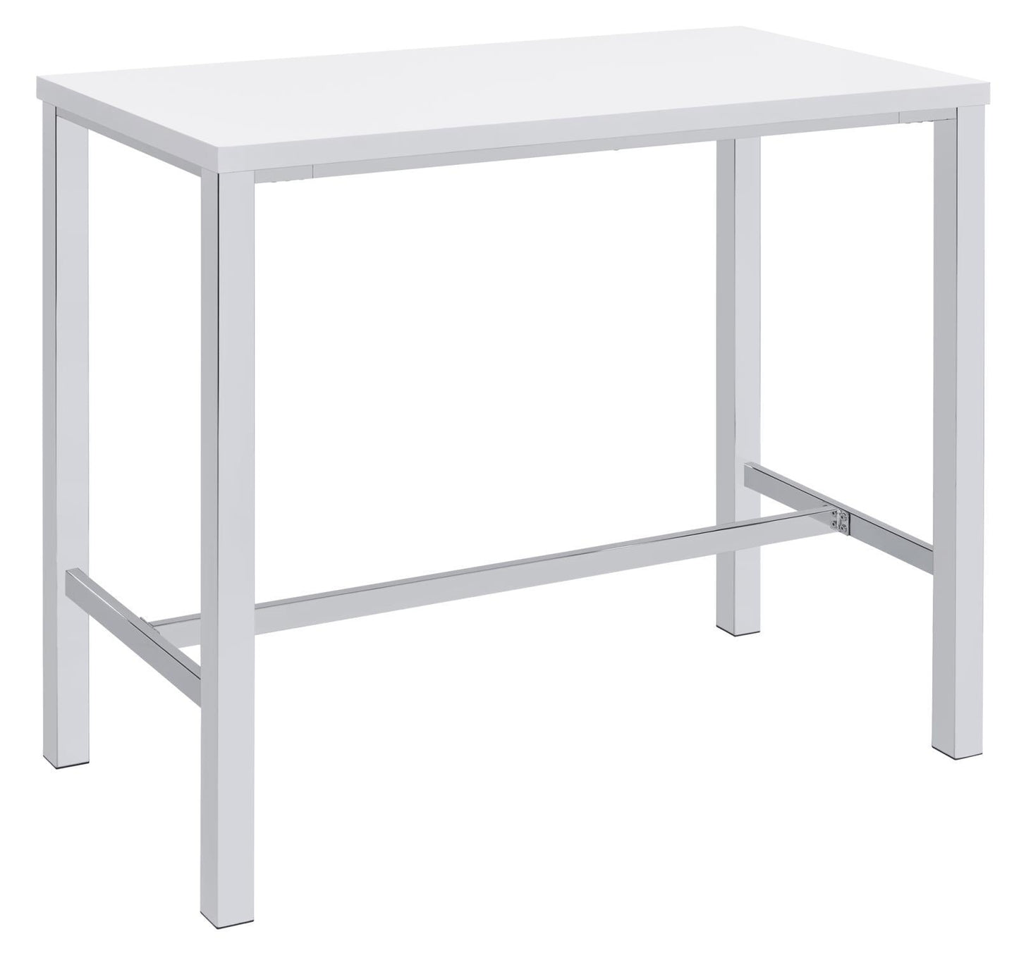 Ensemble de bar 5 pièces Natividad, blanc brillant et chrome.